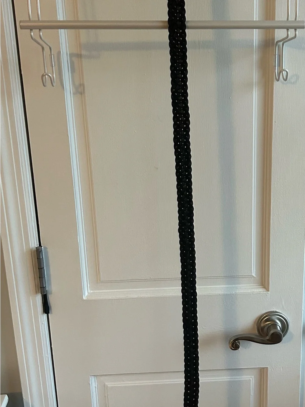 GAP Black Braided Leather Belt with Brass Buckle